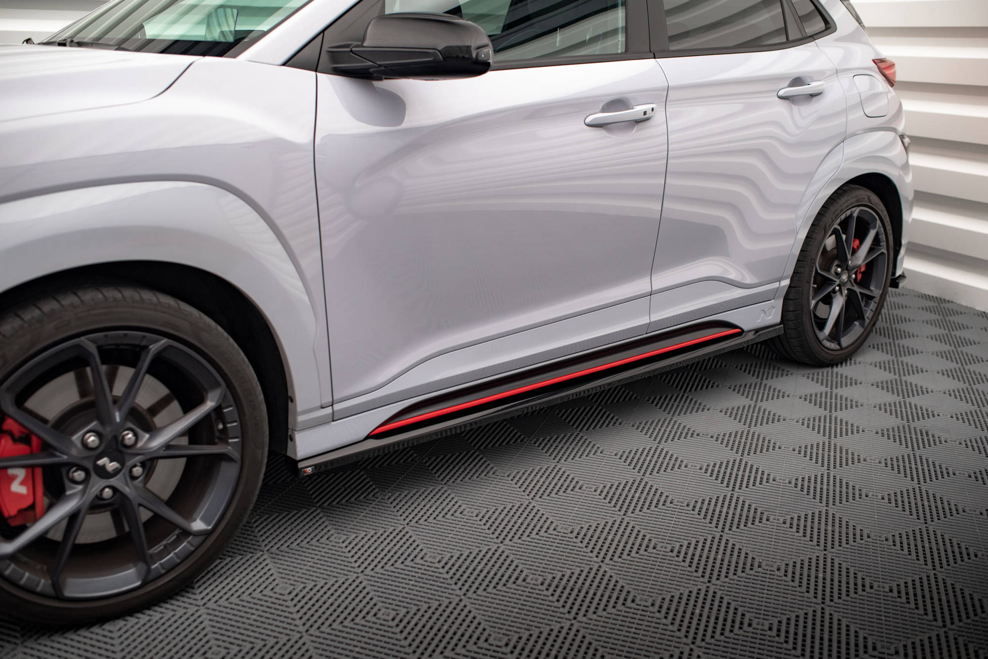 Street+ Seitenschweller Leisten V.1 passend für Hyundai Kona N Mk1 schwarz Hochglanz