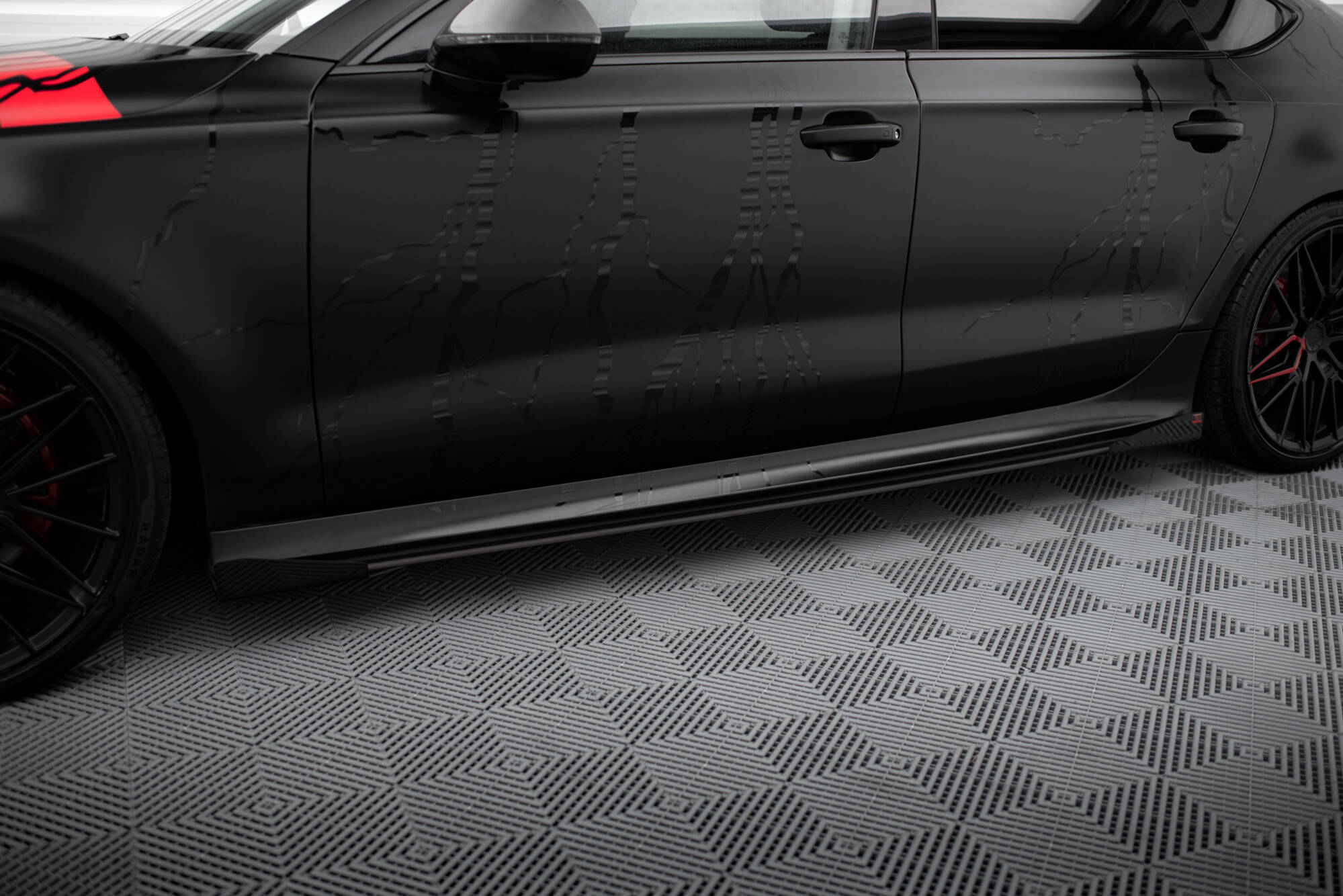 Side Flaps Audi A7 S-Line C7 schwarz Hochglanz