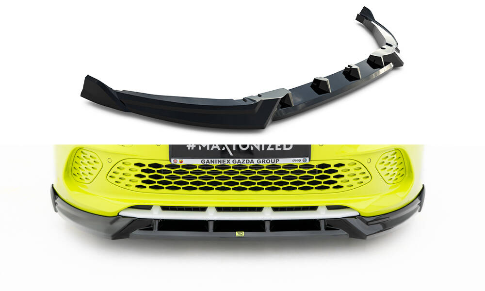 Frontlippe passend für ABARTH 500e schwarz Hochglanz