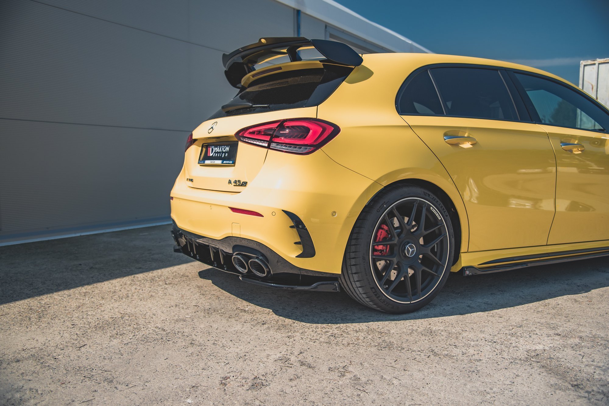 Street+ Heck Ansatz Flaps passend für Mercedes-AMG A 45 S Aero Pack W177 schwarz Hochglanz
