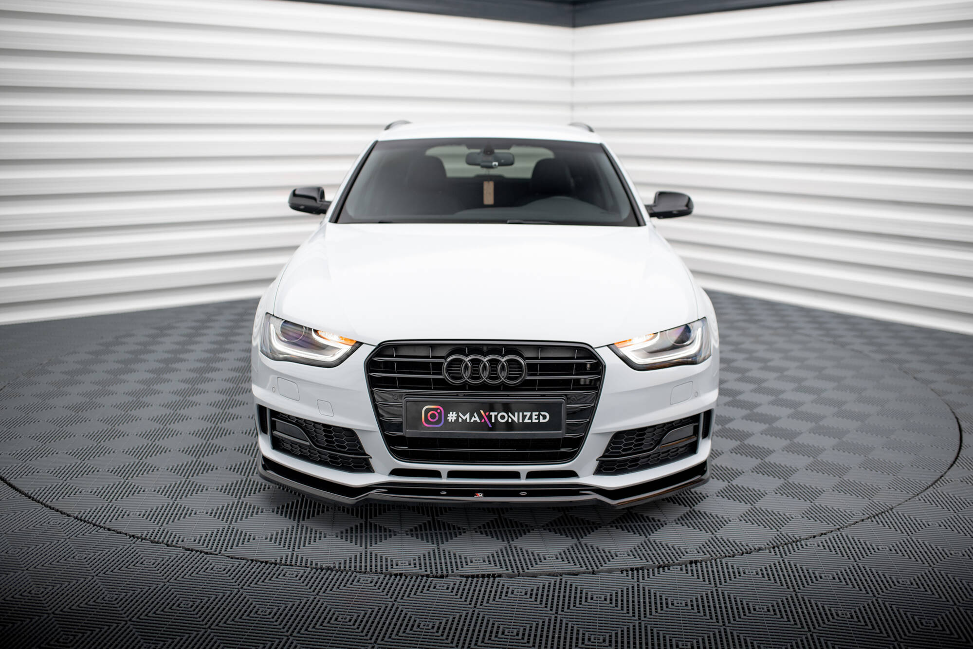 Street+ Spoilerlippe Front Ansatz V.2 passend für Audi A4 Competition B8 FL schwarz Hochglanz