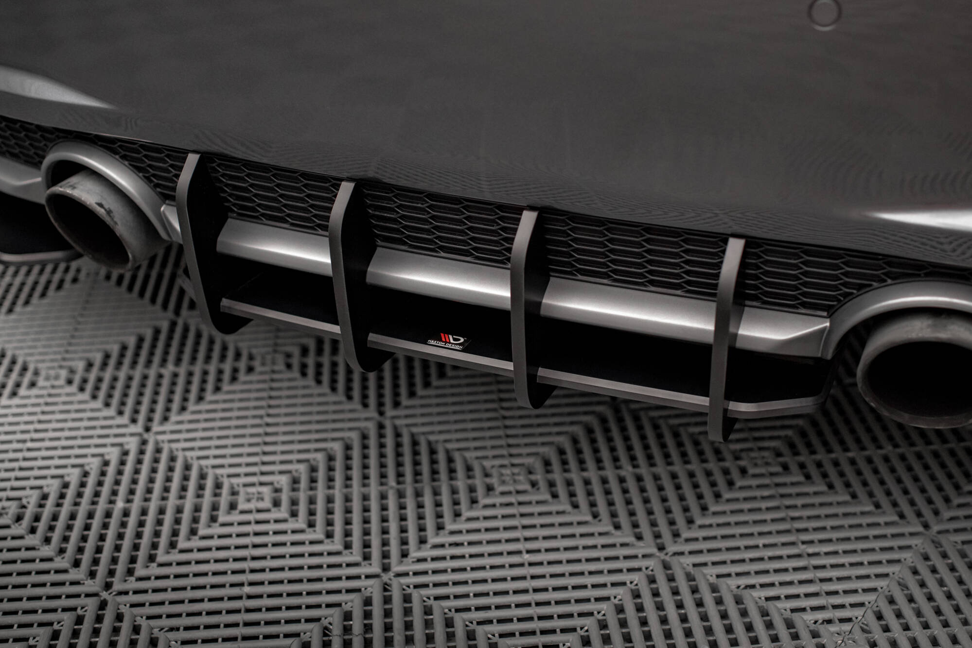 Street Pro Heckschürze Heck Ansatz Diffusor passend für Audi TT S-Line 8S schwarz-rot