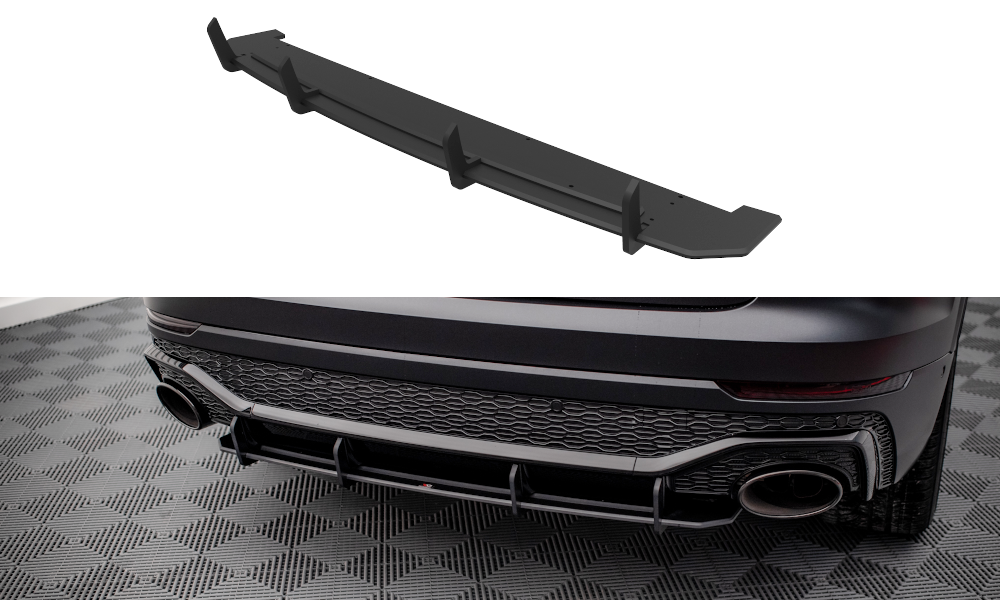 Street Pro Heckschürze Heck Ansatz Diffusor passend für Audi RSQ8 Mk1 rot