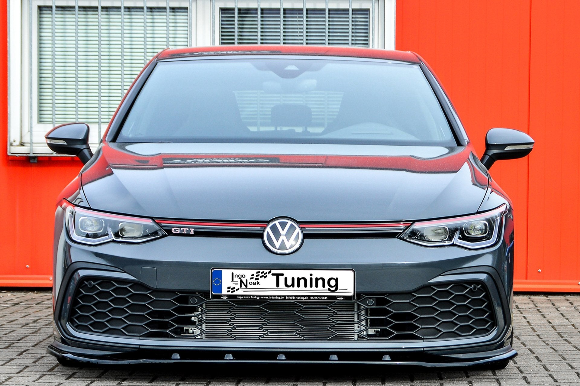 CUP Frontspoilerlippe passend für VW Golf 8 GTI + GTD Schwarz Matt