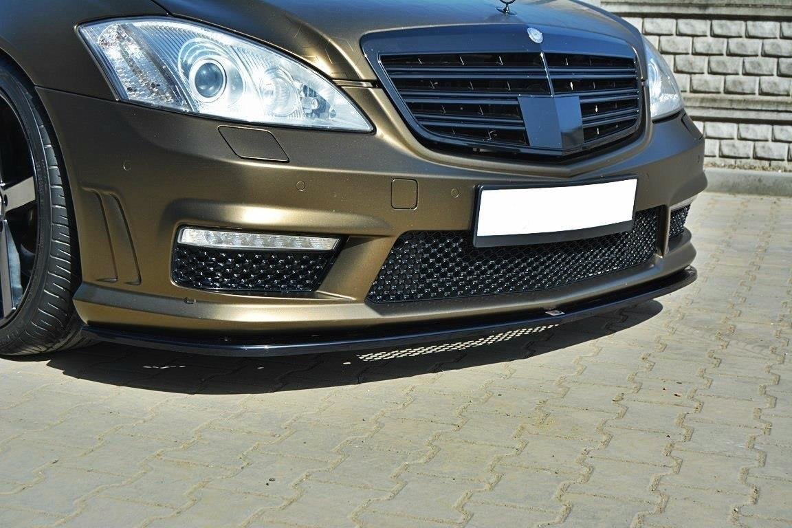 Street+ Spoilerlippe Front Ansatz passend für Mercedes S-Klasse W221 AMG schwarz Hochglanz