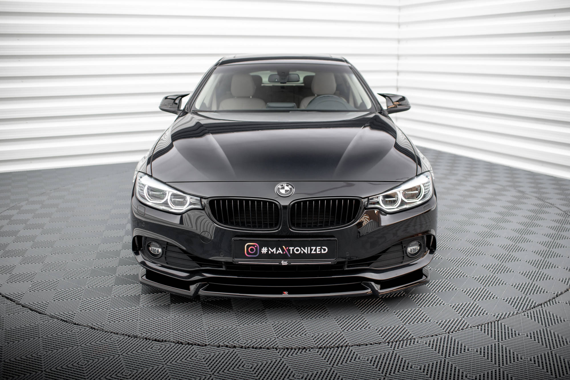 Street+ Spoilerlippe Front Ansatz V.2 passend für BMW 4er Coupe / Gran Coupe / Cabrio F32 / F36 / F33 schwarz Hochglanz