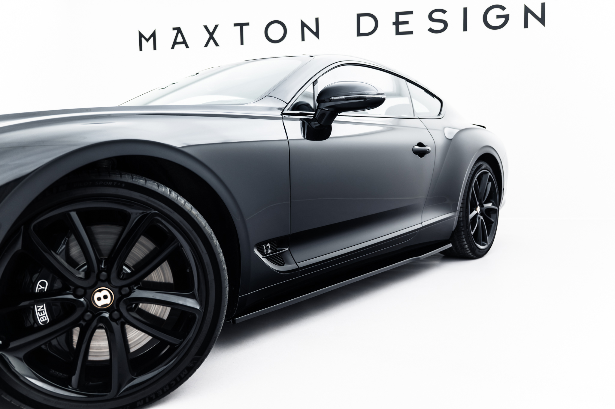 Seitenschweller Ansatz Paar passend für Bentley Continental GT Coupe Mk3 schwarz Hochglanz