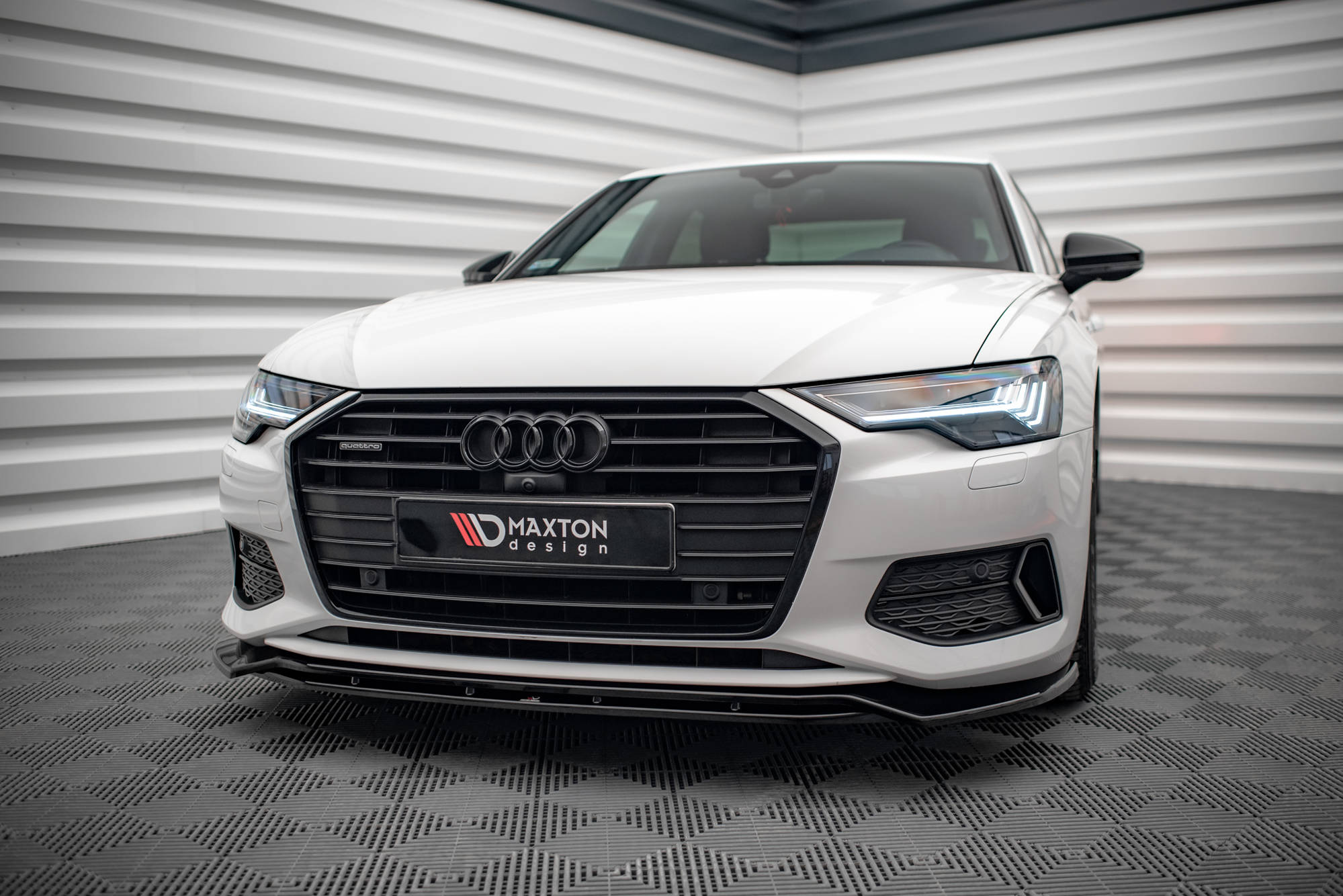 Street+ Spoilerlippe Front Ansatz V.3 passend für Audi A6 C8 schwarz Hochglanz