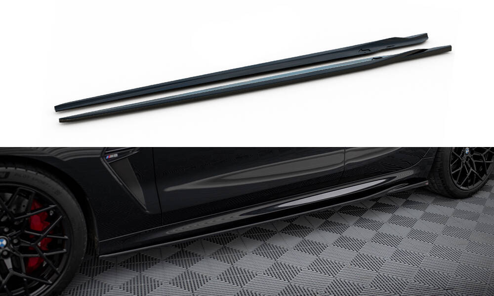 Street+ Seitenschweller Leisten V.2 passend für BMW M8 Gran Coupe F93 / 8 Gran Coupe M-Paket G16 schwarz Hochglanz