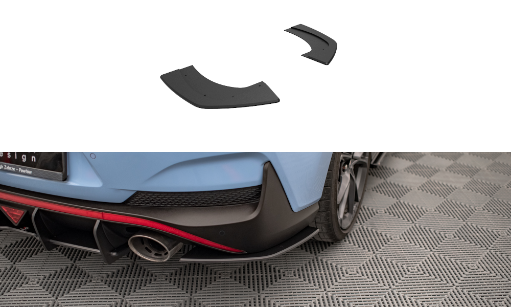 Street Pro Heck Ansatz Flaps passend für Hyundai I30 N Fastback Mk3 rot