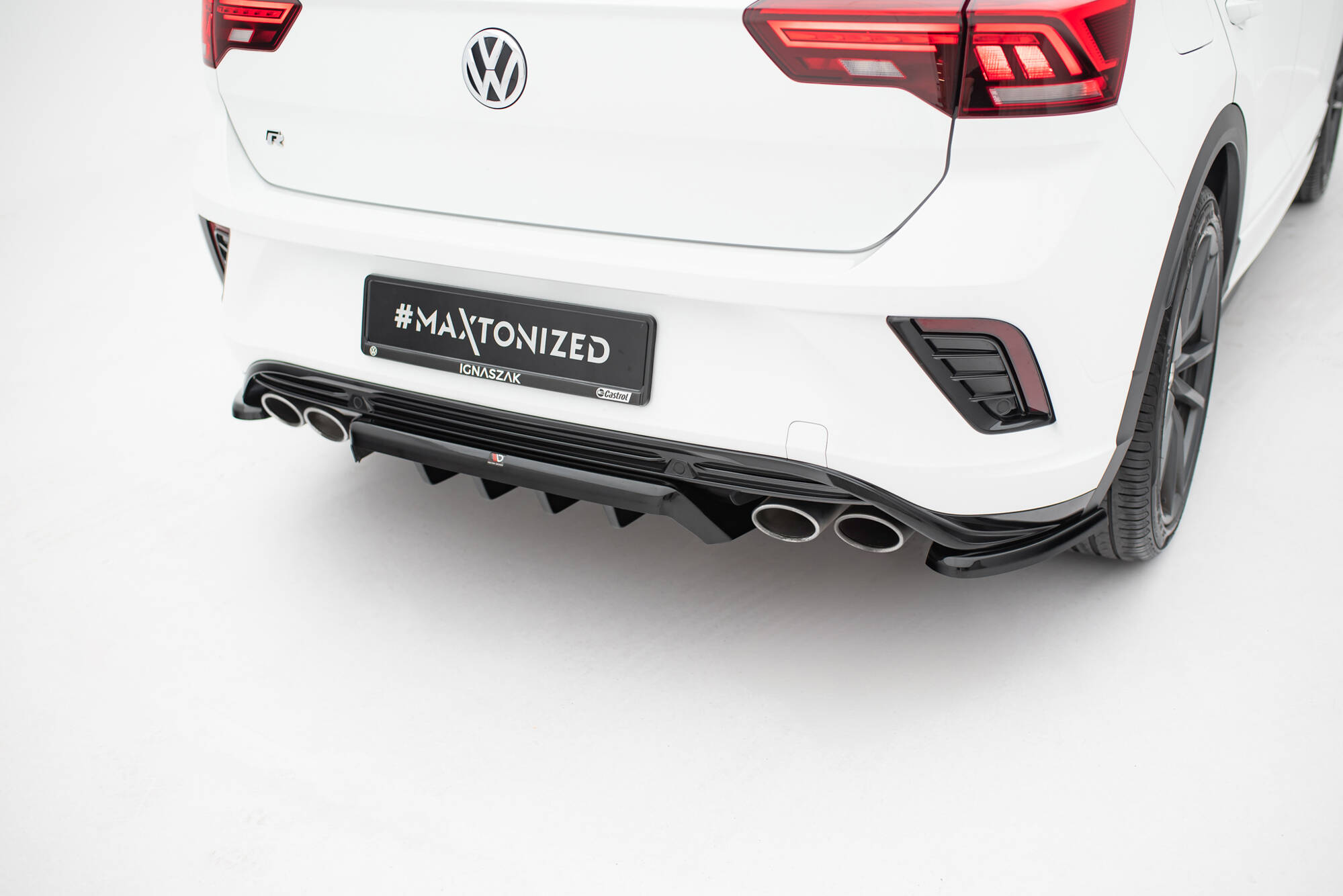 Street+ Mittlerer Diffusor Heck Ansatz RACE passend für VW T-Roc R Mk1 schwarz Hochglanz