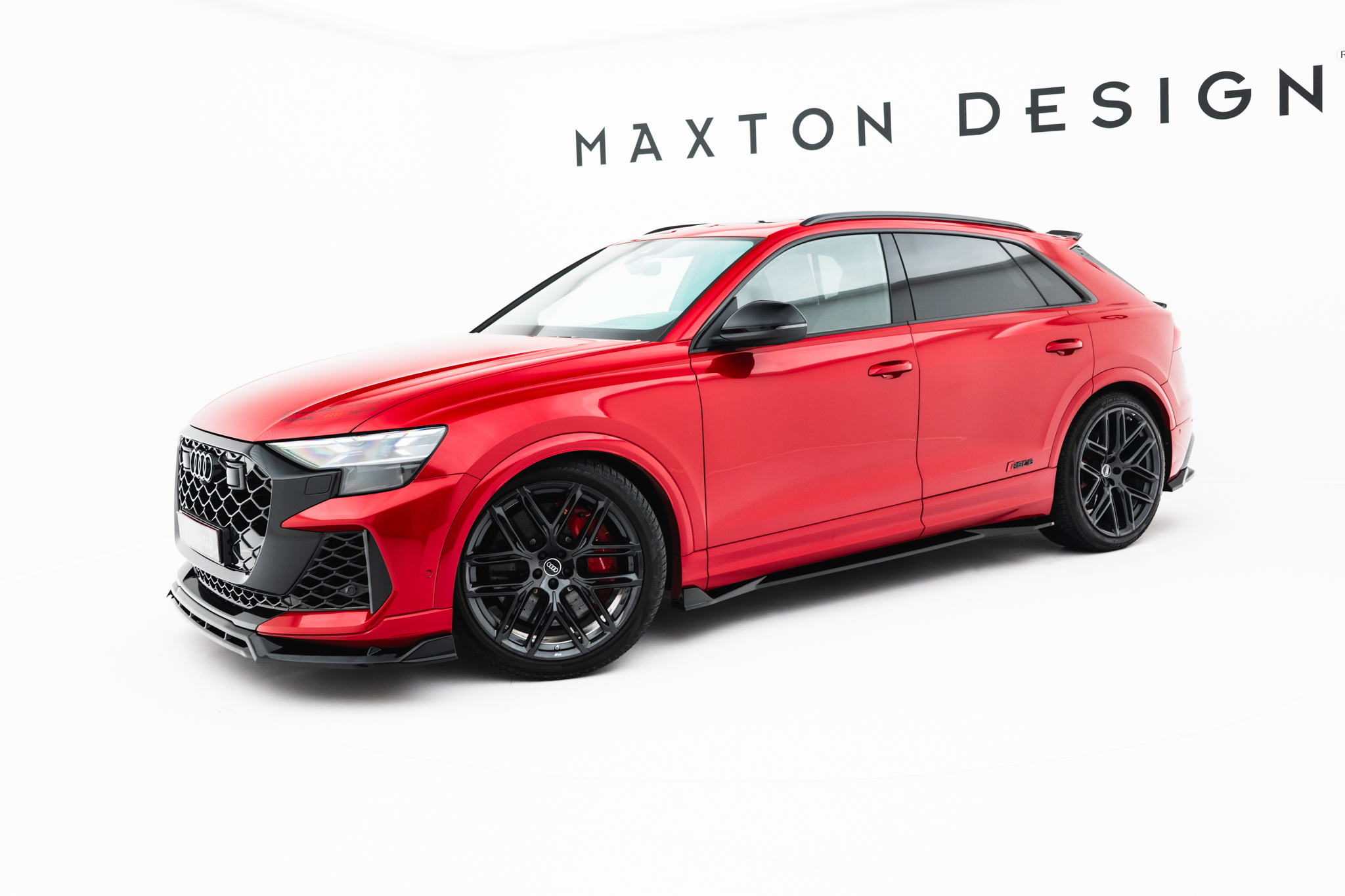 Street+ Seitenschweller Leisten passend für Audi RSQ8 Mk1 FL schwarz Hochglanz