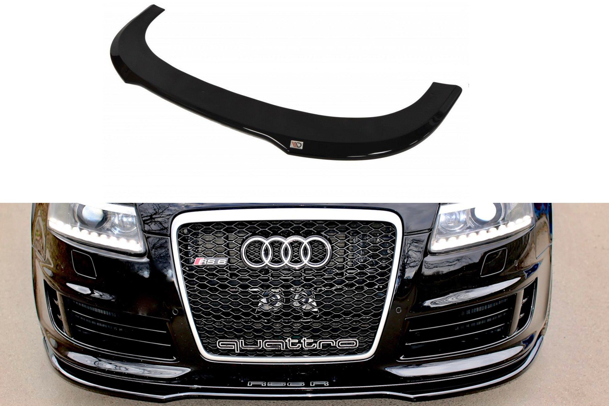 Street+ Spoilerlippe Front Ansatz passend für Audi RS6 C6 schwarz Hochglanz