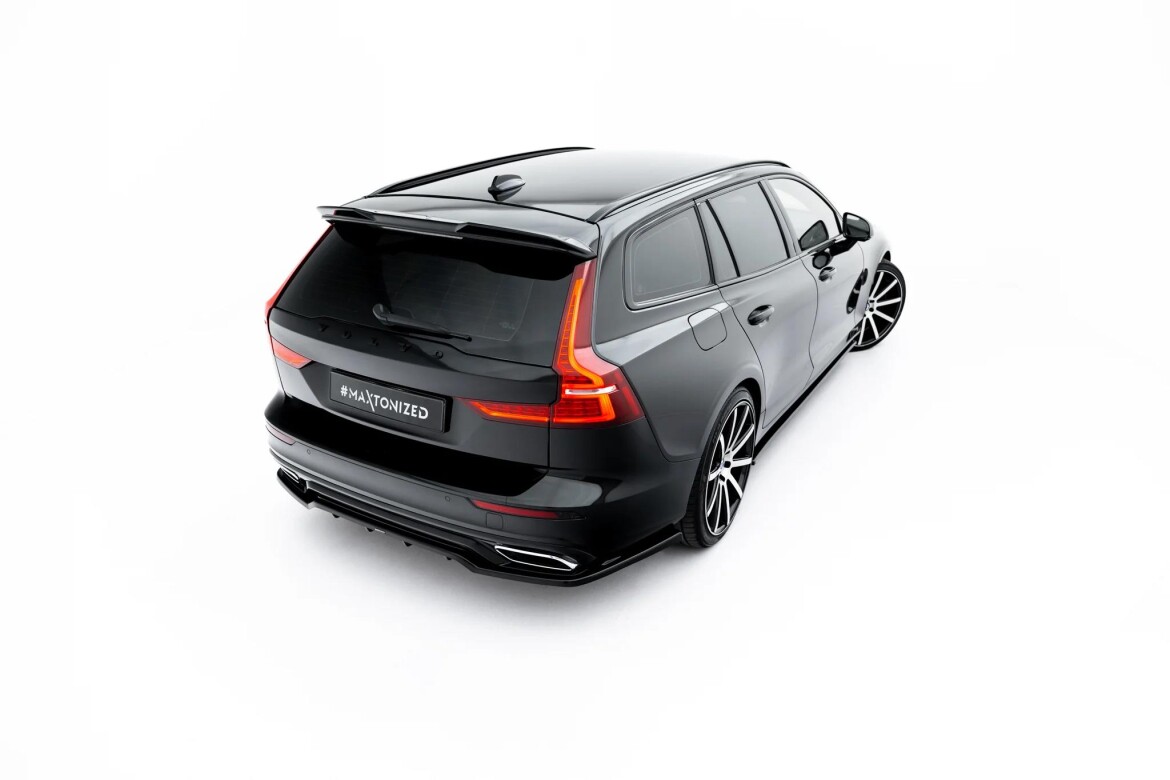 Heckspoiler Lippe 3D passend für Volvo V60 R-Design Mk3 schwarz Hochglanz