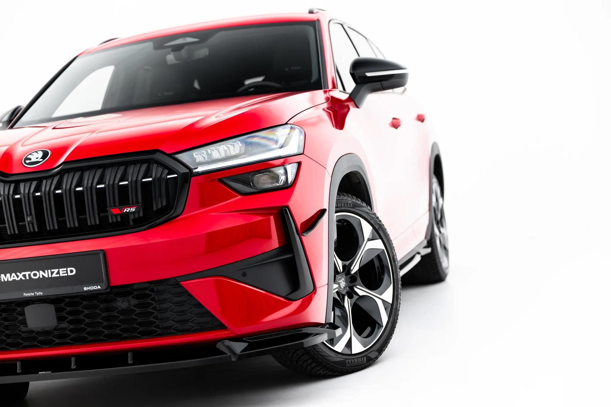 Frontlippe passend für Skoda Kodiaq RS Mk2 schwarz Hochglanz