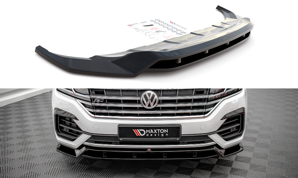Street+ Spoilerlippe Front Ansatz passend für VW Touareg R-Line Mk3 schwarz Hochglanz