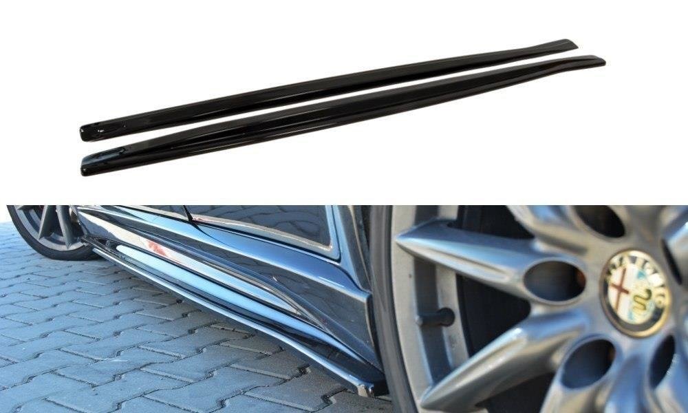 Street+ Seitenschweller Leisten passend für Alfa Romeo 159 Ti schwarz Hochglanz