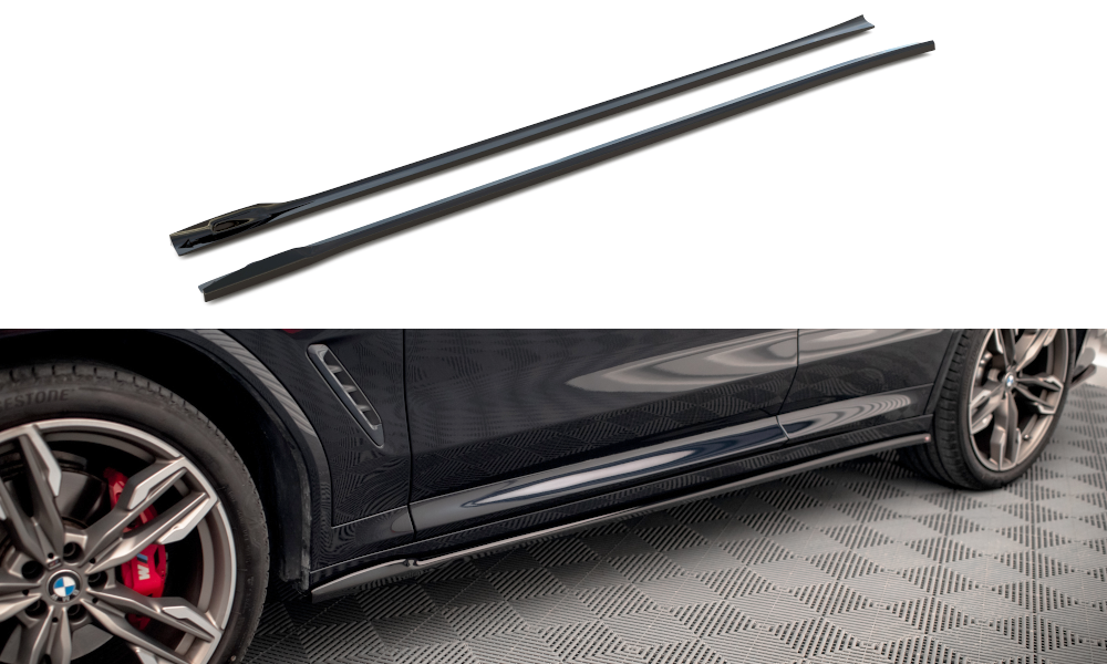 Street+ Seitenschweller Leisten V.2 passend für BMW X3 M40d / M40i / M-Paket G01 schwarz Hochglanz