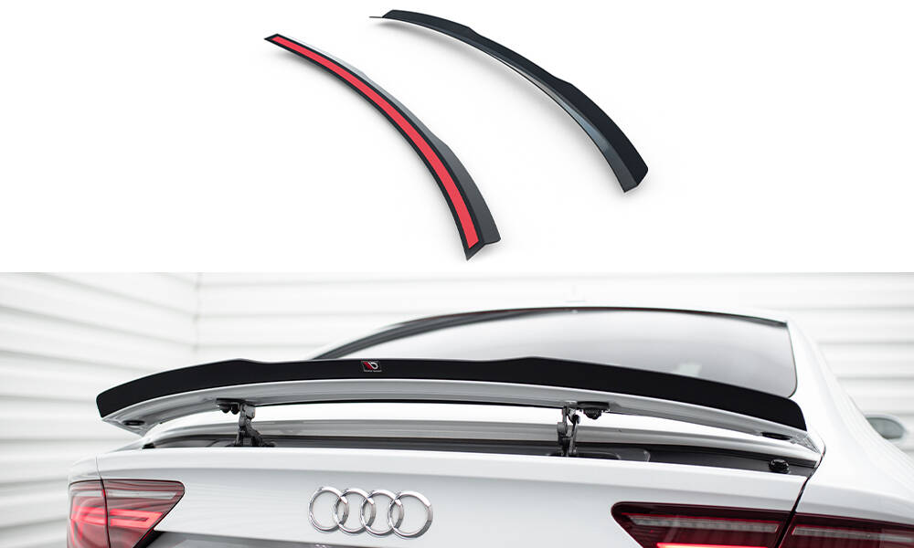 Heck Spoiler Aufsatz Abrisskante passend für Audi A7 / S7 / A7 S-Line C7 / C7 FL schwarz Hochglanz