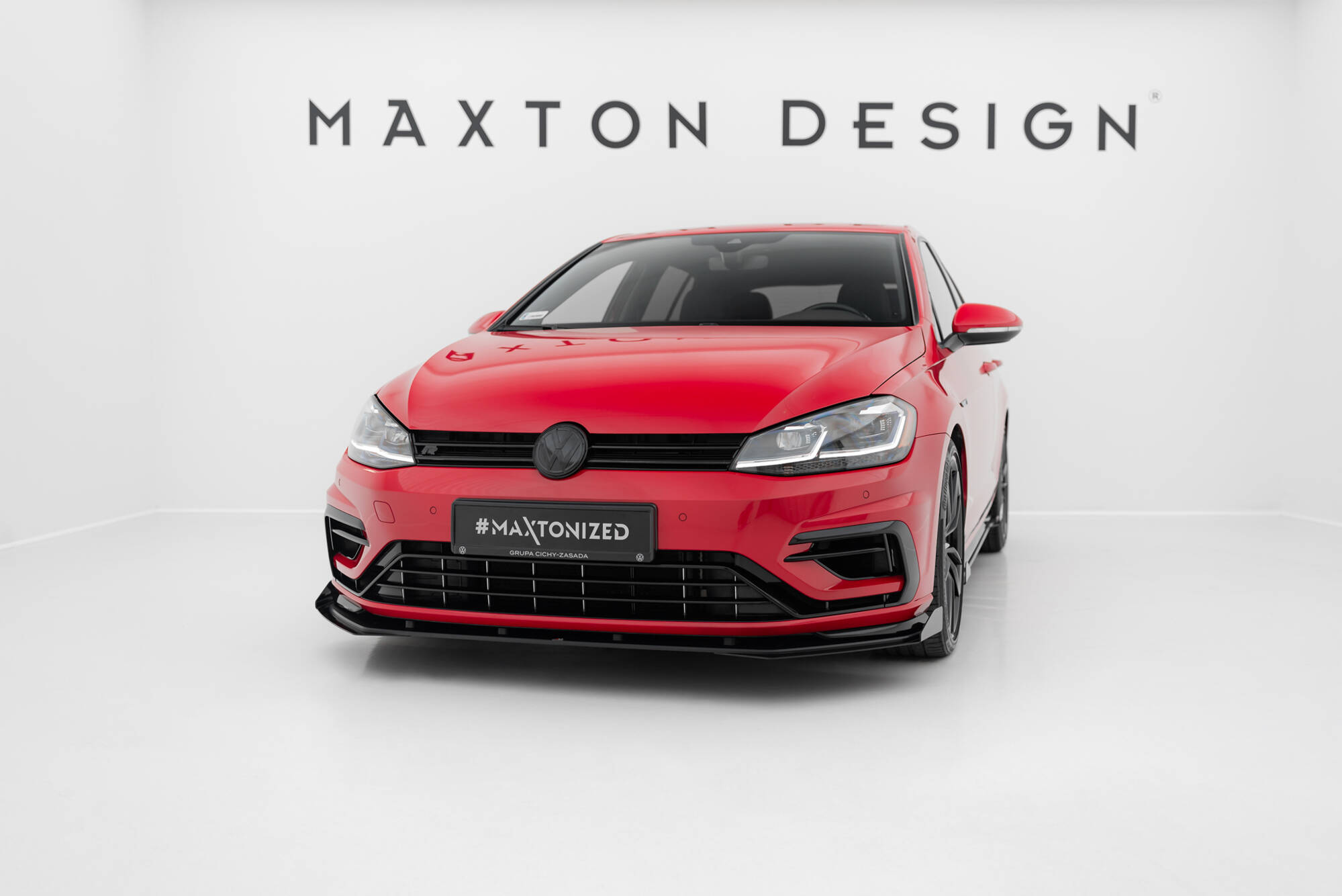 Street Pro Spoilerlippe Front Ansatz + Flaps passend für VW Golf R / R-Line Mk7 FL schwarz Hochglanz