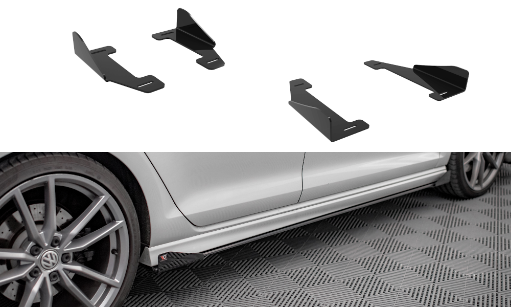 Seitenschweller Flaps passend für VW Golf R Mk7 schwarz Hochglanz