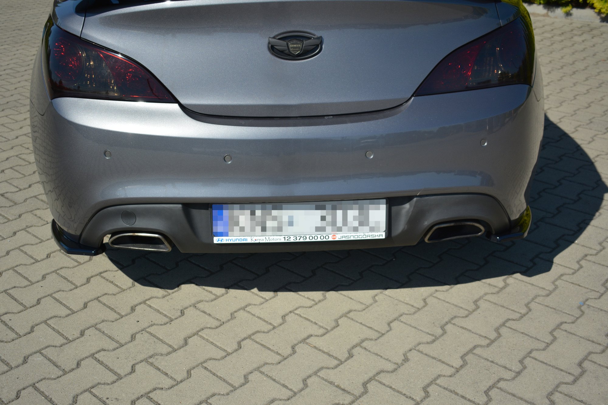 Heck Ansatz Flaps Diffusor für Hyundai Genesis Coupe Mk1 schwarz Hochglanz