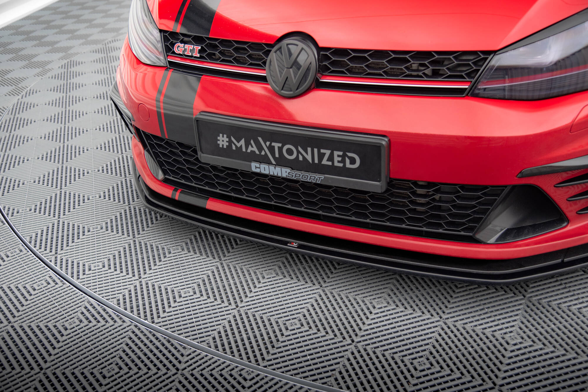 Street+ Spoilerlippe Front Ansatz passend für VW Golf GTI Clubsport Mk7 schwarz Hochglanz
