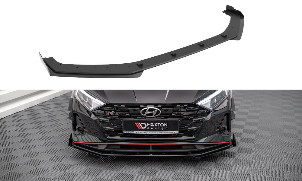 Street Pro Spoilerlippe Front Ansatz + Flaps V.1 passend für Hyundai I20 N Mk3 schwarz Hochglanz