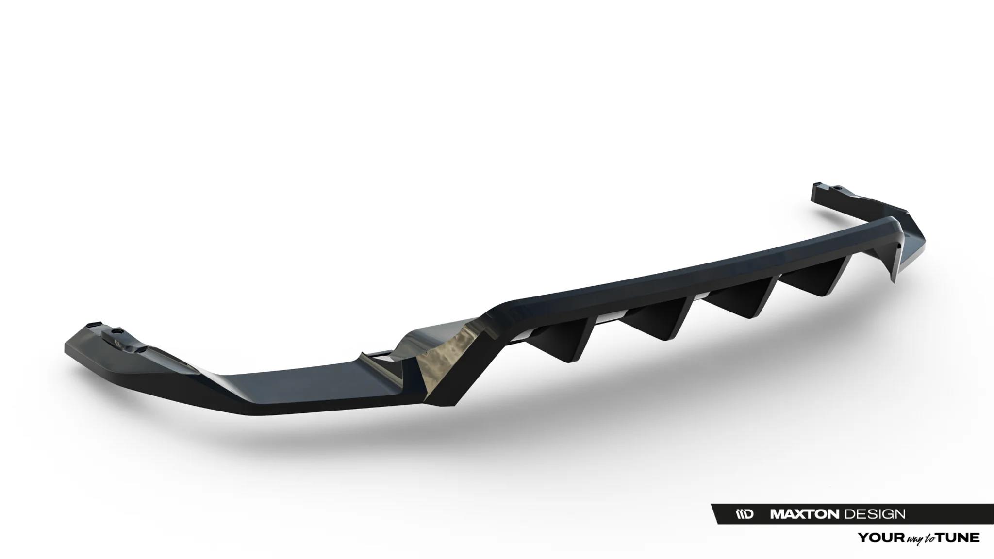 Street+ Mittlerer Diffusor RACE passend für VW Touareg Elegance Mk3 Facelift schwarz Hochglanz