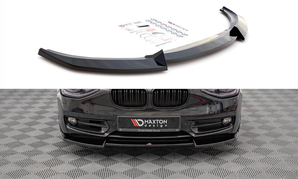 Street+ Spoilerlippe Front Ansatz V.2 passend für BMW 1er F20 schwarz Hochglanz