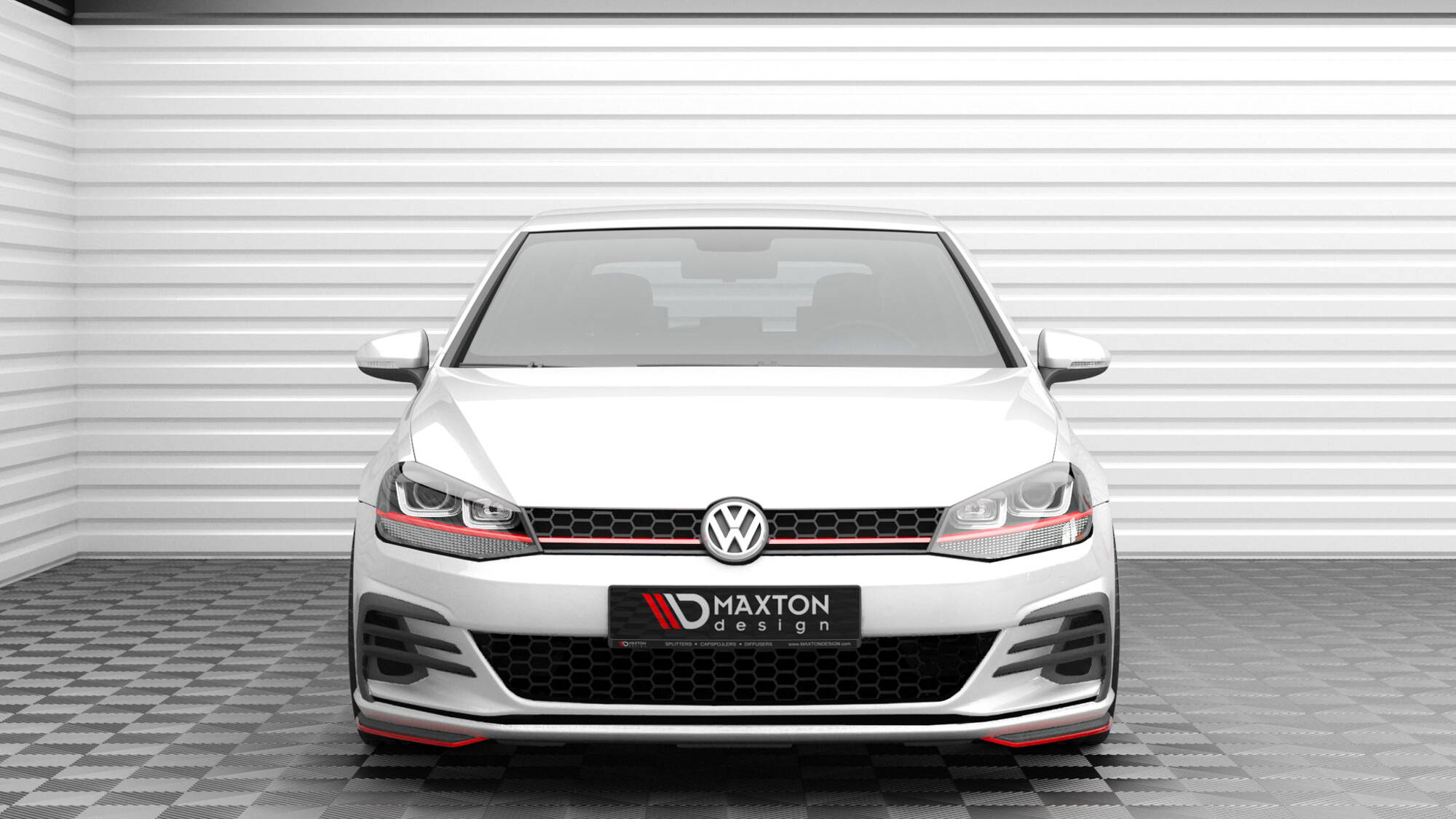 Street+ Spoilerlippe Front Ansatz Flaps passend für VW Golf GTI Mk7 FL rot Hochglanz