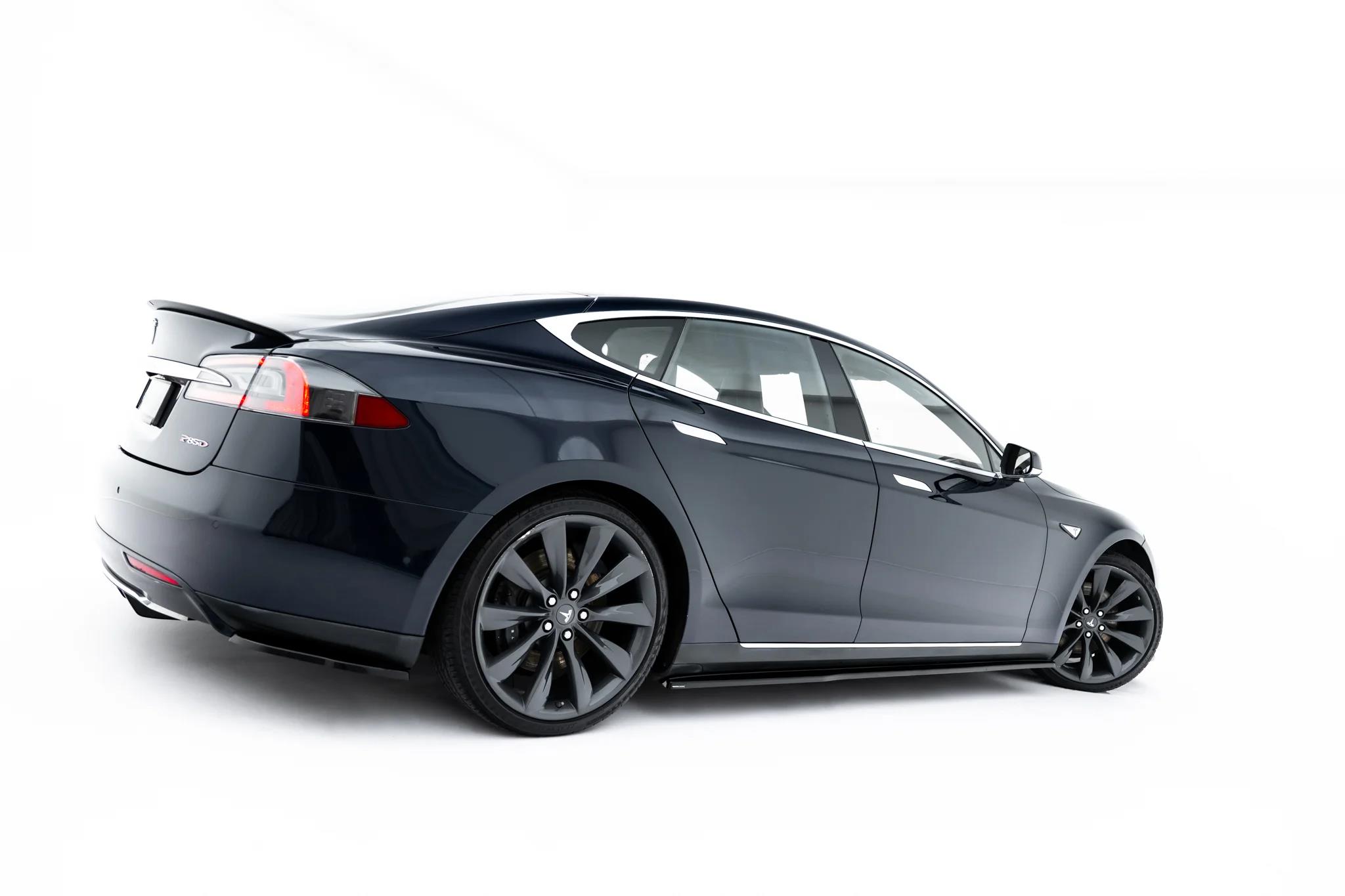 Seitenschweller Ansatz Paar V.2 passend für Tesla Model S Mk1 schwarz Hochglanz