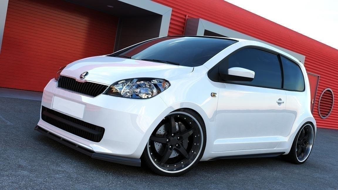 Street+ Spoilerlippe Front Ansatz passend für Skoda Citigo schwarz Hochglanz