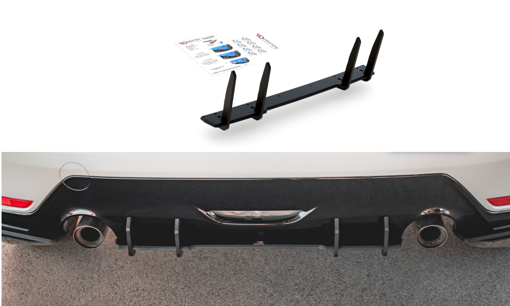 Street Pro Heckschürze Heck Ansatz Diffusor passend für Toyota GR Yaris Mk4 schwarz-rot