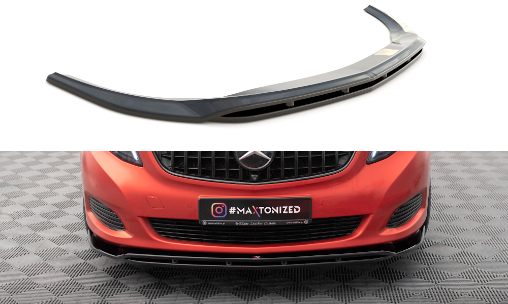 Street+ Spoilerlippe Front Ansatz V.4 passend für Mercedes V-Klasse W447 schwarz Hochglanz