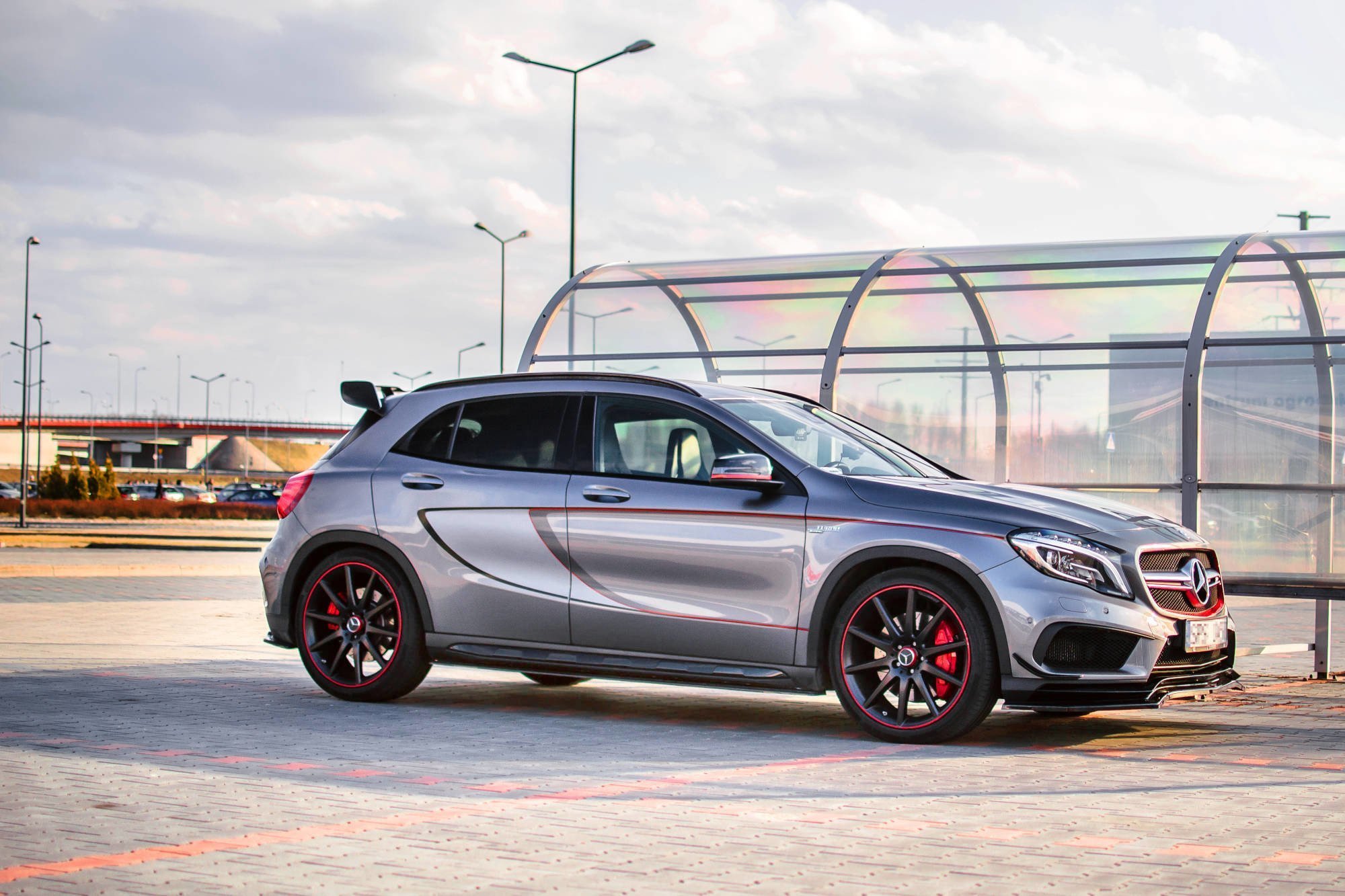 Seitenschweller Ansatz für Mercedes GLA 45 AMG SUV X156 vor Facelift schwarz matt