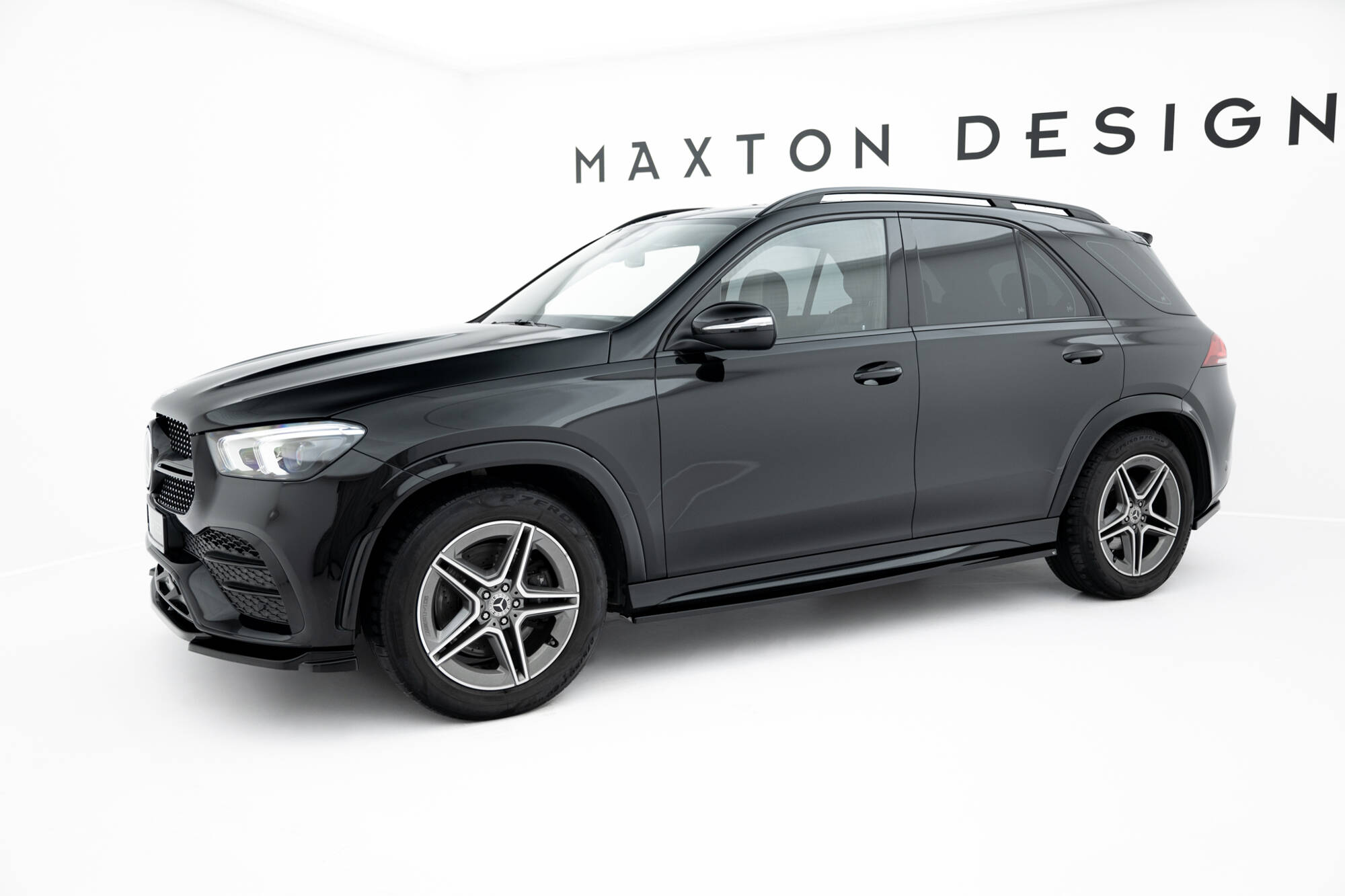Street+ Seitenschweller Leisten passend für Mercedes-AMG / AMG-Line GLE SUV W167 / W167 FL schwarz Hochglanz