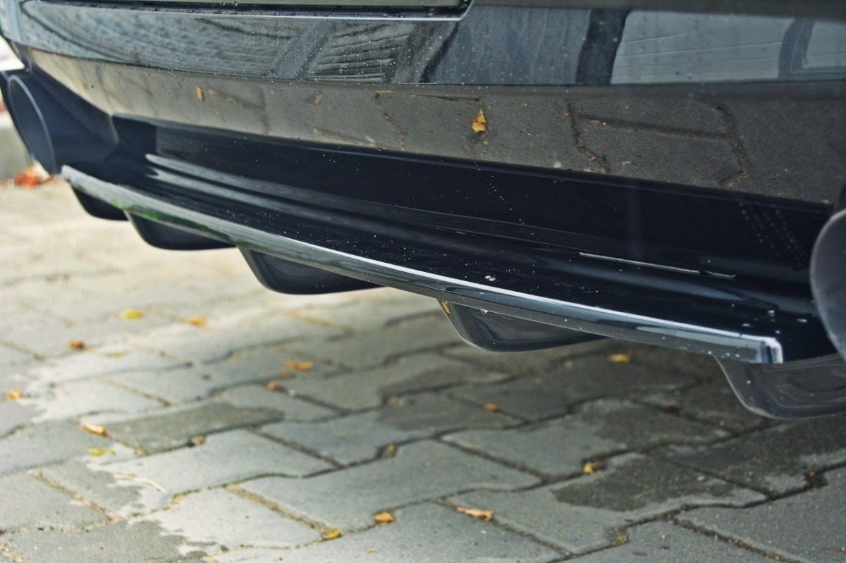 Heckansatz BMW 5er M-Paket Limousine/Touring F10/F11 mit zwei Doppel Endstücken schwarz Hochglanz