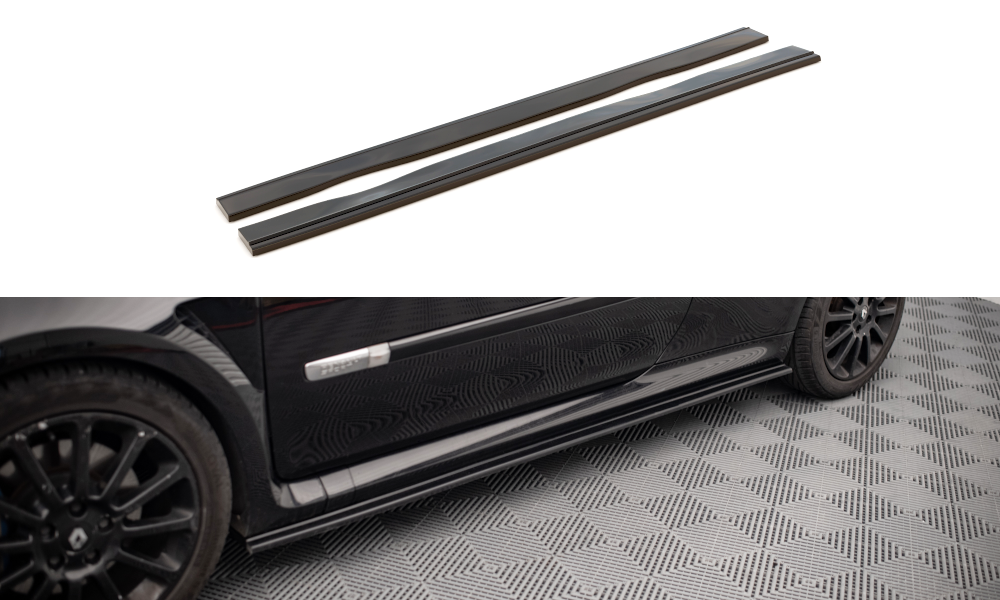 Street+ Seitenschweller Leisten passend für Renault Clio MK3 RS schwarz Hochglanz