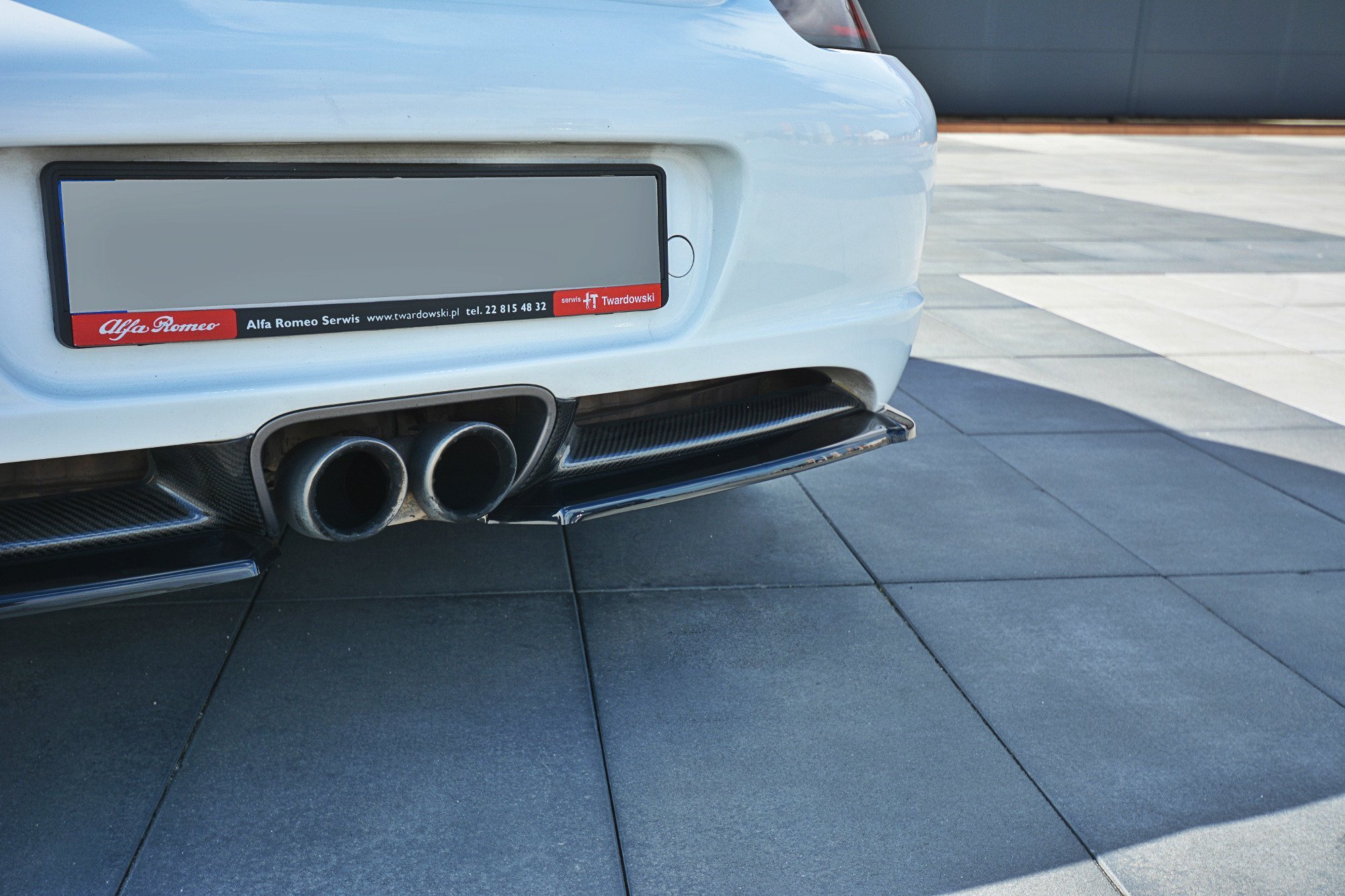 Heck Ansatz Flaps Diffusor für PORSCHE CAYMAN S 987C schwarz Hochglanz