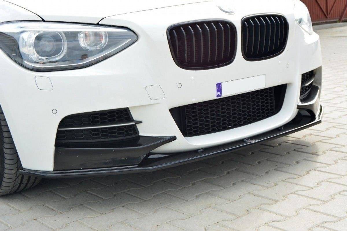 Street+ Spoilerlippe Front Ansatz passend für BMW 1er F20/F21 M-Power vor FL schwarz Hochglanz