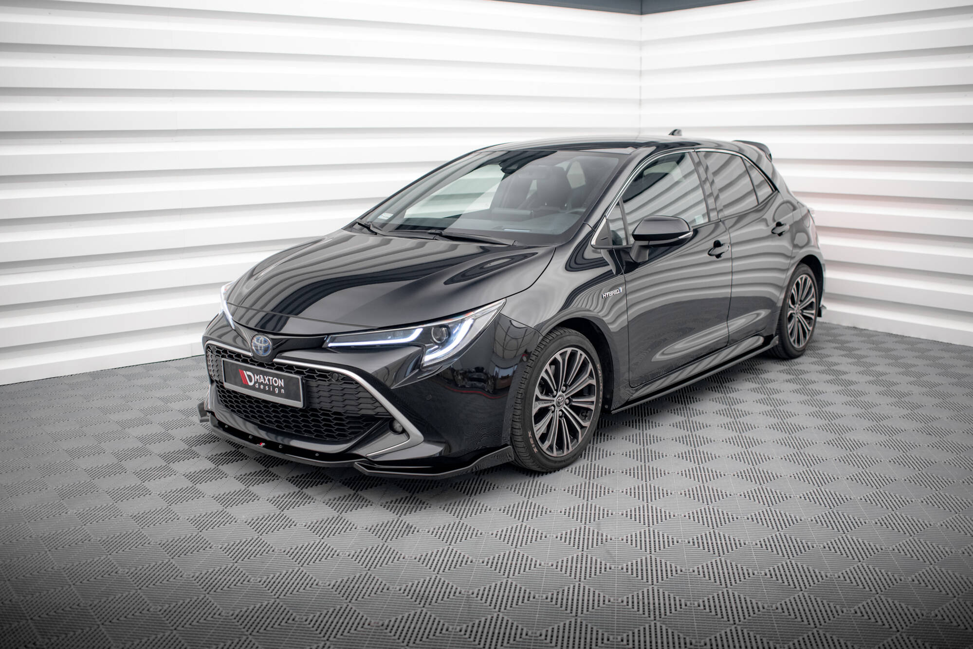Seitenschweller Ansatz für Toyota Corolla XII Hatchback schwarz Hochglanz
