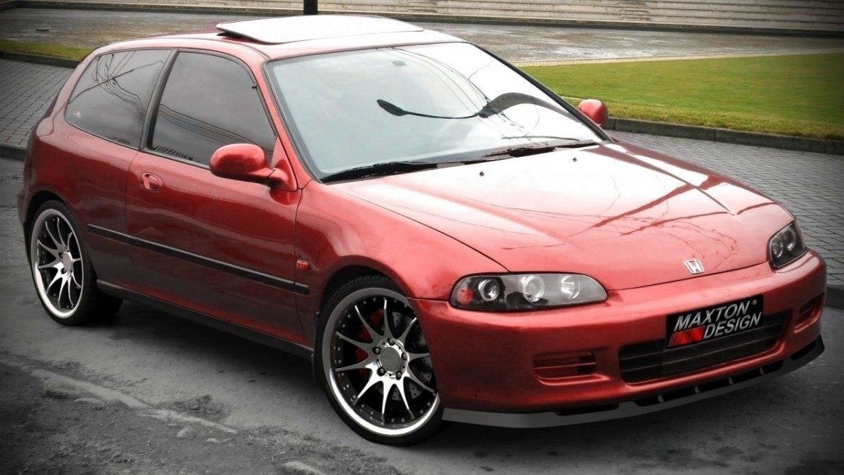 Street+ Spoilerlippe Front Ansatz passend für Honda Civic MK5 schwarz Hochglanz