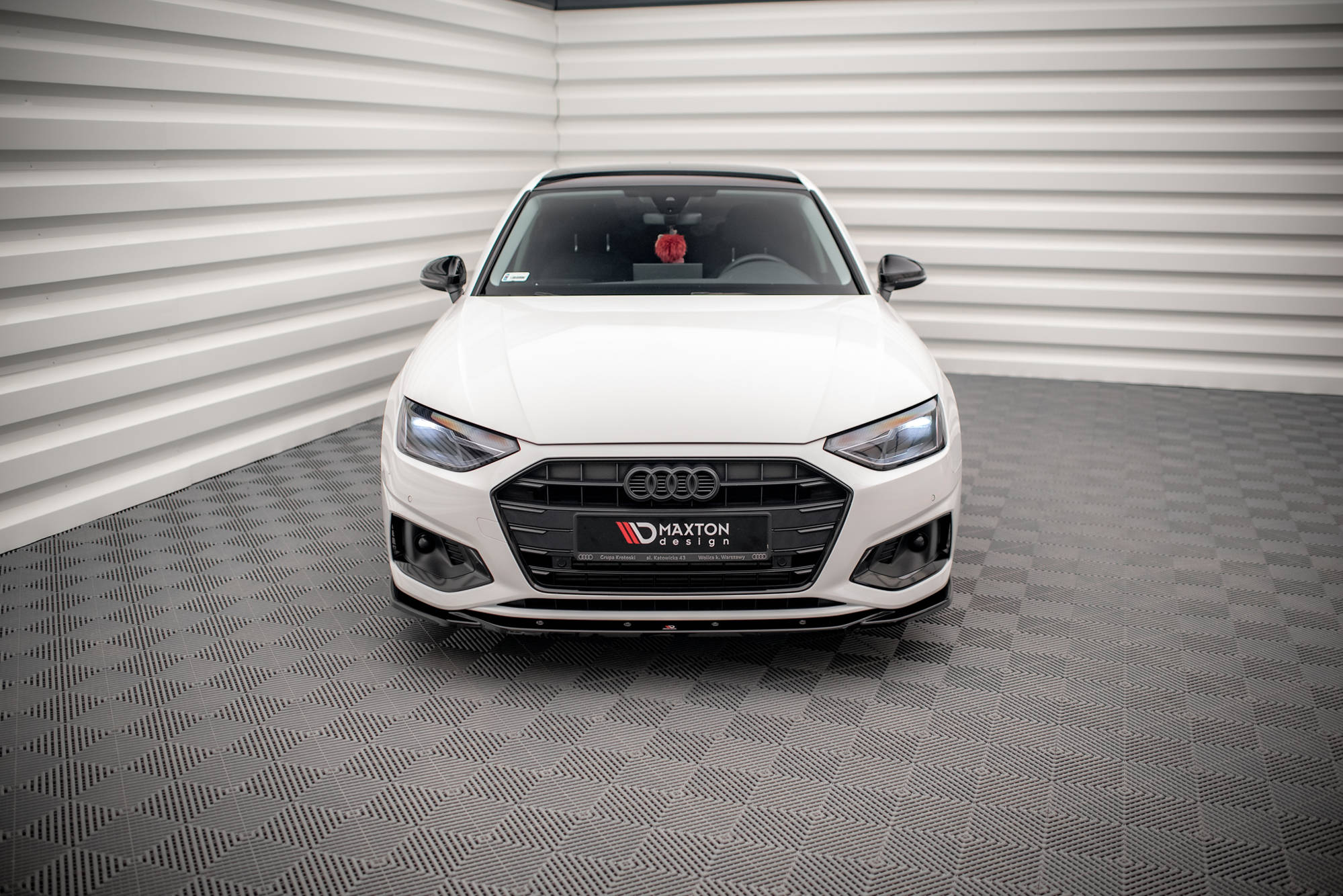 Street+ Spoilerlippe Front Ansatz V.2 passend für Audi A4 B9 FL schwarz Hochglanz