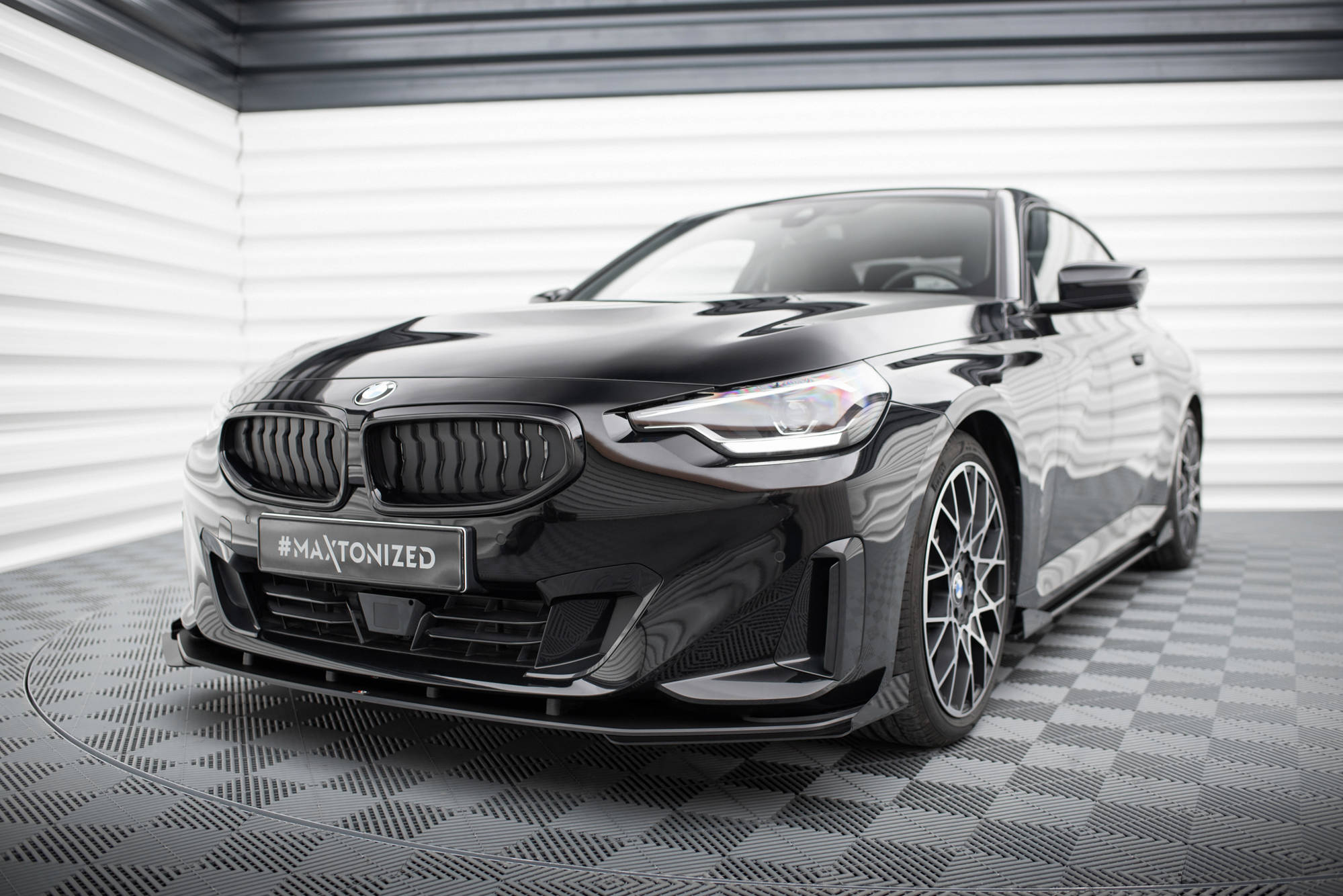 Front Stoßstange Flaps passend für BMW 2 Coupe G42 schwarz Hochglanz