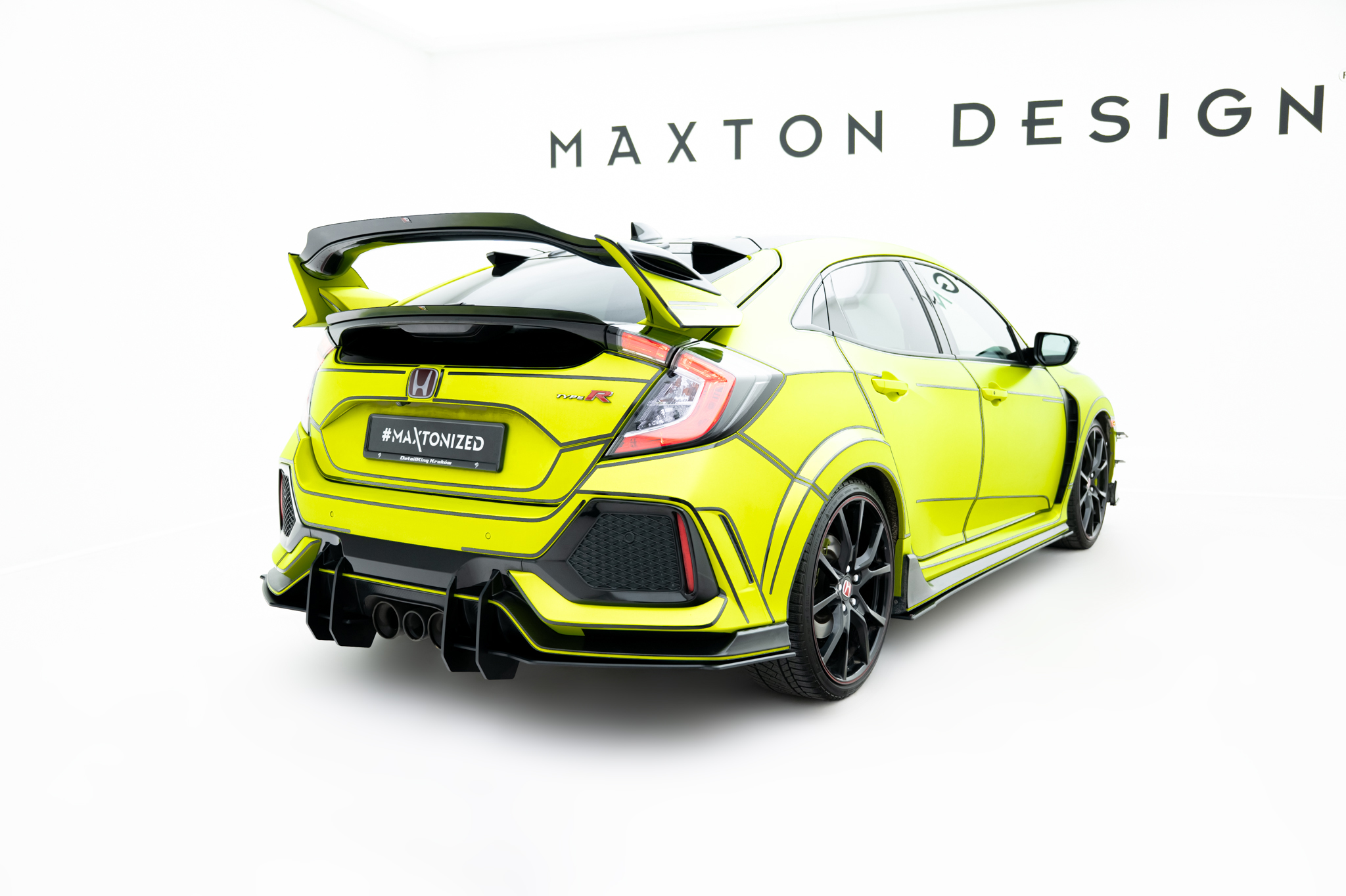 Heckansatz Diffusor V.2 passend für Honda Civic Type-R Mk10 / Mk10 Facelift roter Kern
