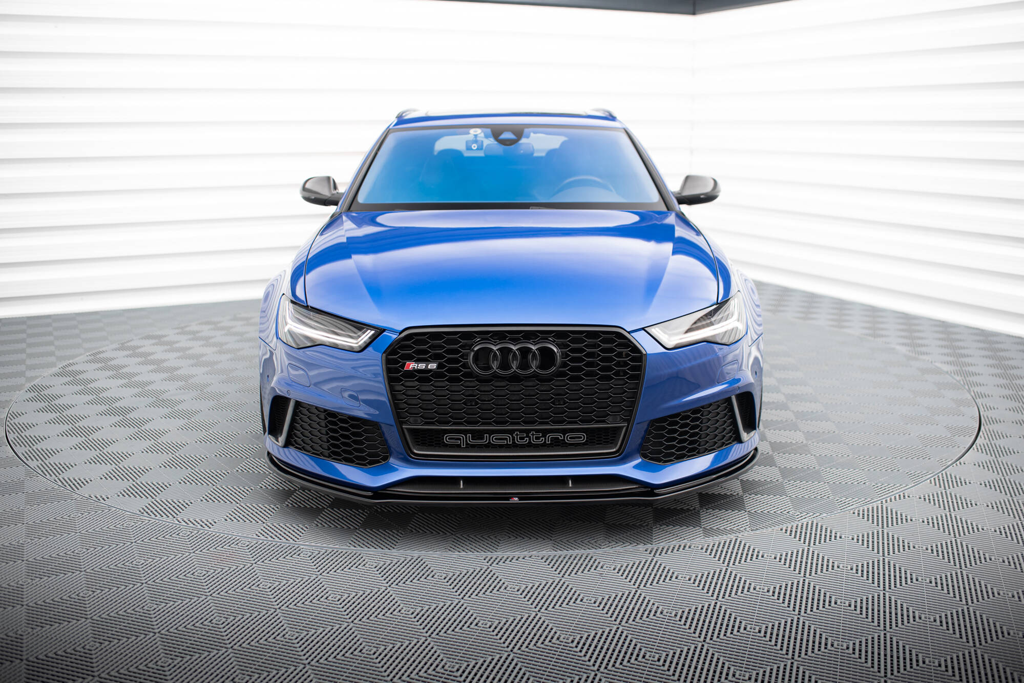 Street+ Spoilerlippe Front Ansatz V.1 passend für Audi RS6 C7 / C7 FL schwarz Hochglanz