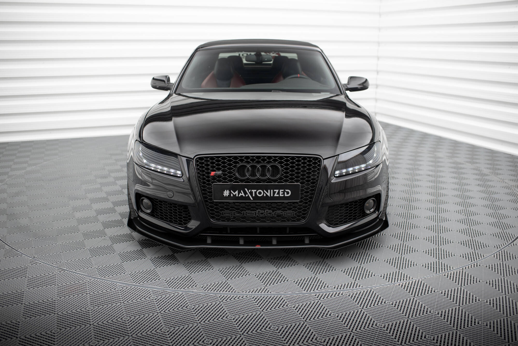 Street Pro Spoilerlippe Front Ansatz passend für Audi S5 / A5 S-Line 8T rot+ Hochglanz Flaps
