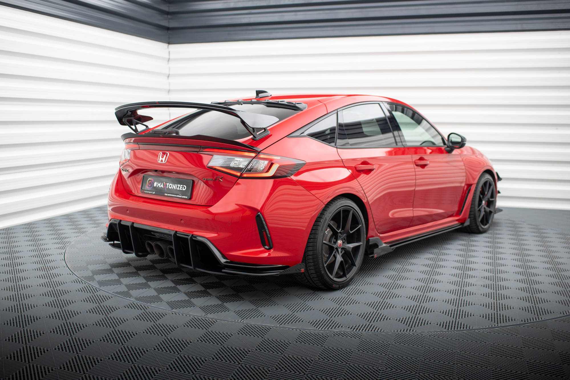 Hintere Seiten Flaps passend für Honda Civic Type-R Mk 11 schwarz Hochglanz