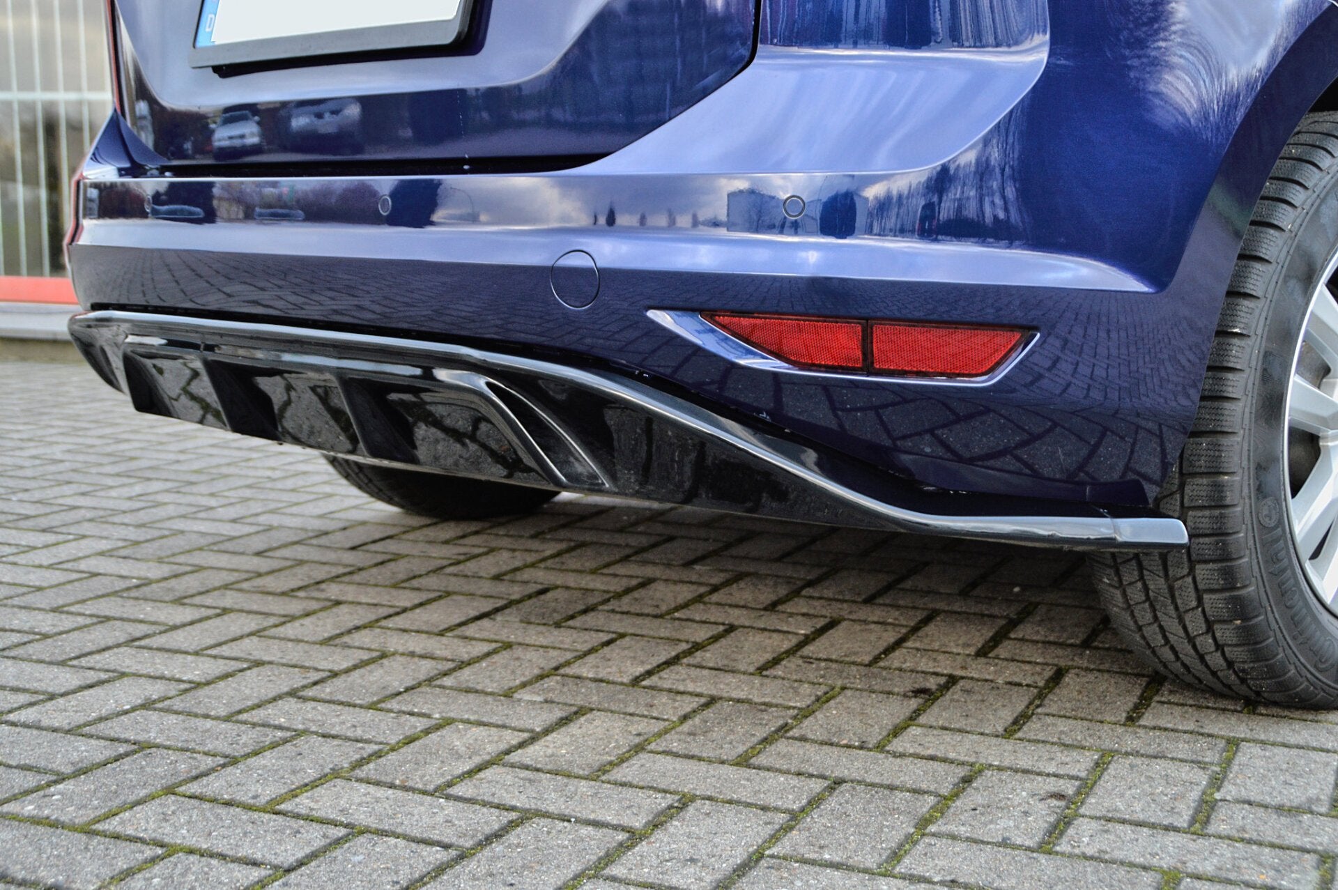 Heckansatz Diffusor aus ABS für VW Touran 5T Schwarz Matt